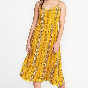 Floral Yellow Midi Dress